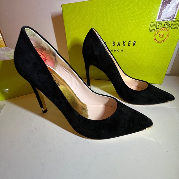 Ted Baker London black suede heels size 7 - Picture 9 of 10